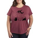 【送料無料】 アンブランデッド レディース Tシャツ トップス Plus Size Ghost and Cats Graphic Tee Heather Dar...