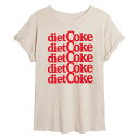 【送料無料】 ライセンス キャラクター レディース Tシャツ トップス Juniors' Diet Coke Stacked Oversized Tee Birch