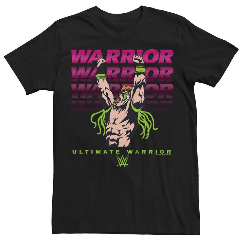 【送料無料】 ライセンス キャラクター メンズ Tシャツ トップス Big & Tall WWE Ultimate Warrior Comic Graphic Tee Black