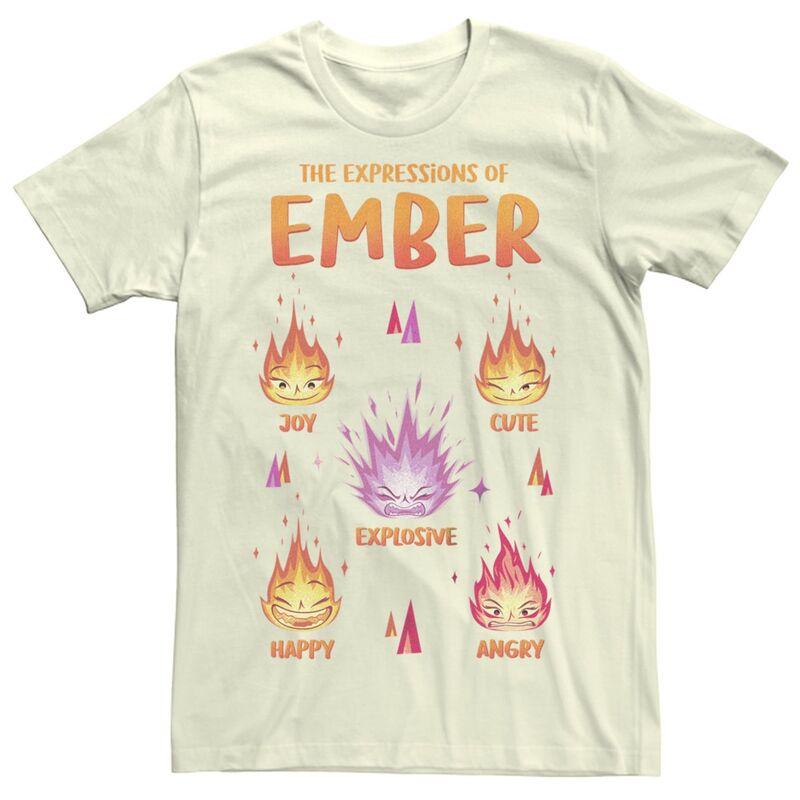 【送料無料】 ディズニー ピクサー メンズ Tシャツ トップス Disney / Pixar's Elemental Men's The Expressions Of Ember Graphic Tee Natural