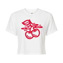 【送料無料】 ライセンス キャラクター レディース Tシャツ トップス Juniors' Bold Cherries Cropped Tee White