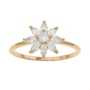 【送料無料】 LC Lauren Conrad レディース リング アクセサリー LC Lauren Conrad Cubic Zirconia Flower Gold Tone Ring Clear