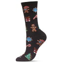 【送料無料】 メモイ レディース 靴下 アンダーウェア Christmas Cookie Delight Holiday Crew Socks Black(4)