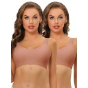 【送料無料】 アレグラ ケー レディース ブラジャー アンダーウェア 2packs Women's No Show Smooth Comfort Adjusta...