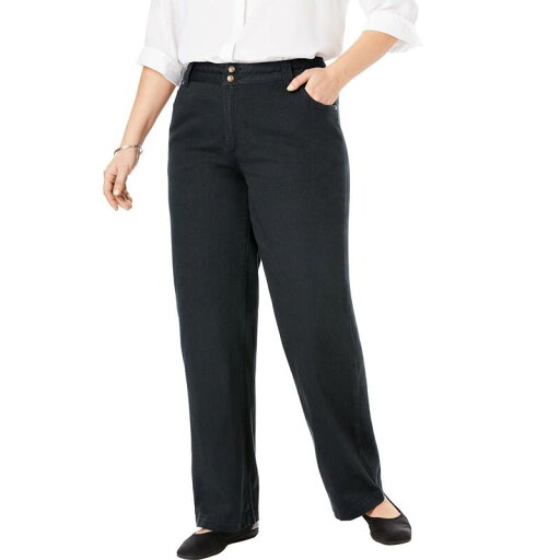 【送料無料】 ウーマン ウィズイン レディース デニムパンツ ボトムス Woman Within Women's Plus Size Perfect Cotton Wide-leg Jean Black 【送料無料】 ウーマン ウィズイン レディース デニムパンツ ボトムス Woman Within Women's Plus Size Perfect Cotton Wide-leg Jean Black
