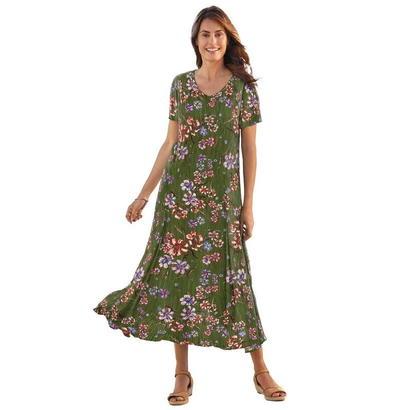 ウーマン ウィズイン レディース トップス ワンピース プラスサイズ 半袖 Woman Within Women's Plusiz..