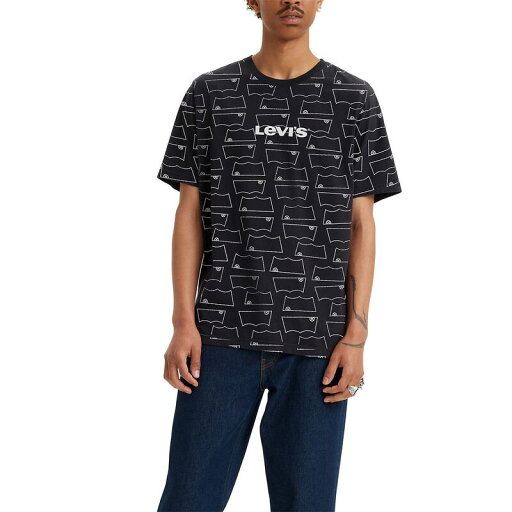 【送料無料】 リーバイス メンズ Tシャツ トップス Men's Levi'sR Relaxed-Fit Allover Logo Tee Bw Caviar 【送料無料】 リーバイス メンズ Tシャツ トップス Men's Levi'sR Relaxed-Fit Allover Logo Tee Bw Caviar