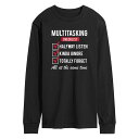 【送料無料】 ライセンス キャラクター メンズ Tシャツ トップス Men's Multitasking Checklist Long Sleeve Tee Black(4)