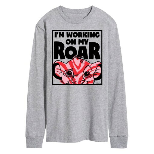 【送料無料】 ディズニー メンズ Tシャツ トップス Disney's The Lion King Simba Men's Working On My Roar Long Sleeve Graphic Tee Heather Gray 【送料無料】 ディズニー メンズ Tシャツ トップス Disney's The Lion King Simba Men's Working On My Roar Long Sleeve Graphic Tee Heather Gray