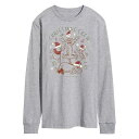 【送料無料】 ディズニー メンズ Tシャツ トップス Disney's Winnie The Pooh Men's Christmas Crew Long Sleeve Graphic Tee Heather Gray(4)