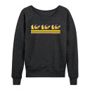 【送料無料】 ライセンス キャラクター レディース Tシャツ トップス Women's Pokemon Pikachu Eevee Retro Slouchy Graphic Sweatshirt Heather Charcoal