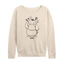 【送料無料】 ライセンス キャラクター レディース Tシャツ トップス Women's Pokemon Psyduck Pattern Slouchy Graphic Sweatshirt Beige