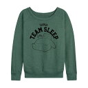 【送料無料】 ライセンス キャラクター レディース Tシャツ トップス Women's Pokemon Snorlax Team Sleep Slouchy Graphic Sweatshirt Heather Green