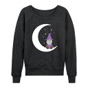 【送料無料】 ライセンス キャラクター レディース Tシャツ トップス Women's Witch Gnome On Moon Slouchy Graphic Sweatshirt Heather Charcoal