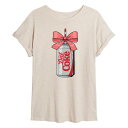 【送料無料】 ライセンス キャラクター レディース Tシャツ トップス Juniors' Diet Coke Can Bow Oversized Tee Birch