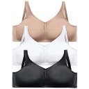 【送料無料】 コンフォート チョイス レディース ブラジャー アンダーウェア Comfort Choice Women's Plus Size 3-pack C...