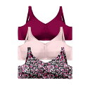 【送料無料】 コンフォート チョイス レディース ブラジャー アンダーウェア Comfort Choice Women's Plus Size 3-pack C...