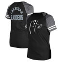 【送料無料】 ニューエラ レディース Tシャツ トップス Women's New Era Black Las Vegas Raiders Lace-Up Raglan T-Shirt Lvr Black(4)