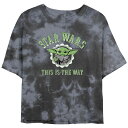 【送料無料】 スター ウォーズ レディース Tシャツ トップス Juniors' Star Wars The Mandalorian The Child This Is The Way Cropped Graphic Tee Black Charcoal
