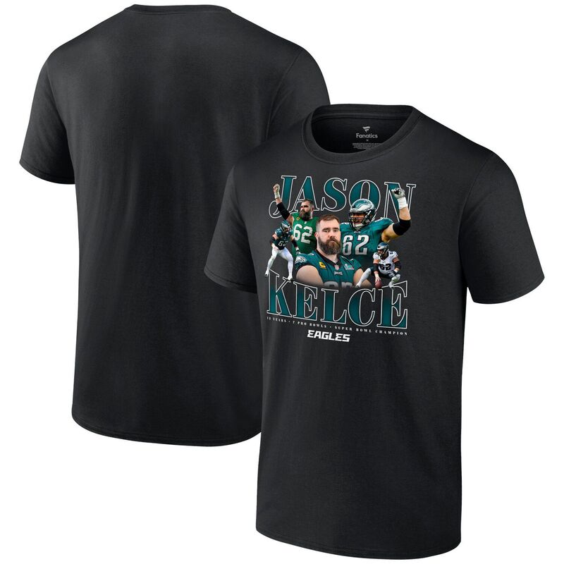 ̵ ֥ǥå  T ȥåץ Men's Fanatics Branded Jason Kelce Black...