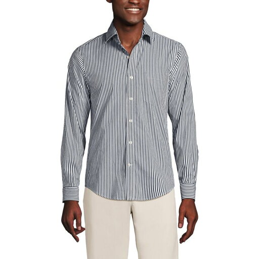 【送料無料】 ランズエンド メンズ Tシャツ トップス Men's Lands' End Traditional Fit Travel Button-Down Shirt Black White Stripes 【送料無料】 ランズエンド メンズ Tシャツ トップス Men's Lands' End Traditional Fit Travel Button-Down Shirt Black White Stripes
