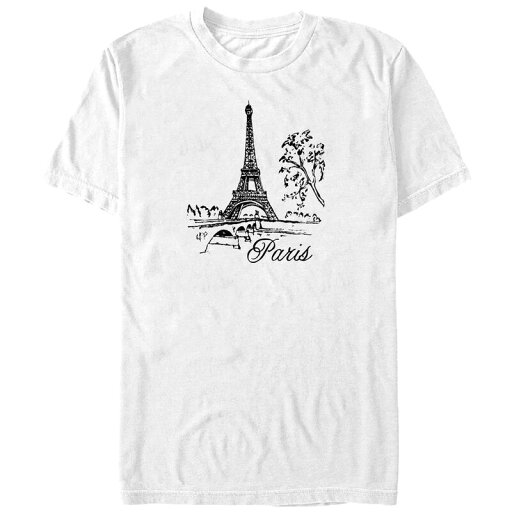【送料無料】 アンブランデッド メンズ Tシャツ トップス Big & Tall Eiffel Tower Drawing Paris Graphic Tee White 【送料無料】 アンブランデッド メンズ Tシャツ トップス Big & Tall Eiffel Tower Drawing Paris Graphic Tee White