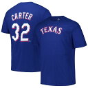 【送料無料】 プロファイル メンズ Tシャツ トップス Men's Profile Evan Carter Royal Texas Rangers Big & Tall Name & Number T-Shirt Rgr Blue