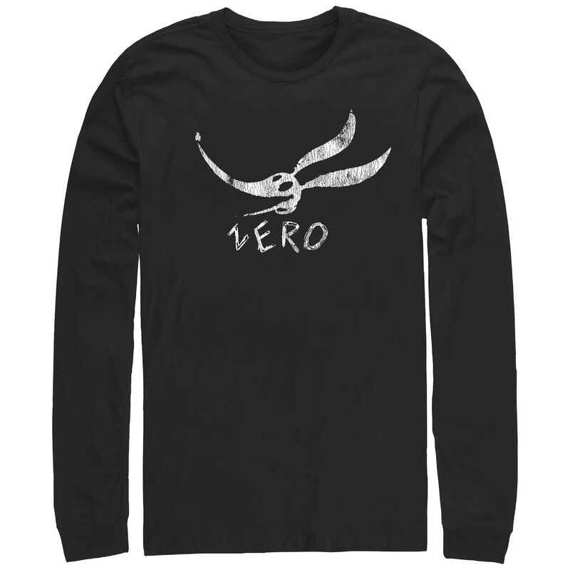 【送料無料】 ディズニー メンズ Tシャツ トップス Disney's The Nightmare Before Christmas Zero Face Men's Long Sleeve Graphic Tee Black