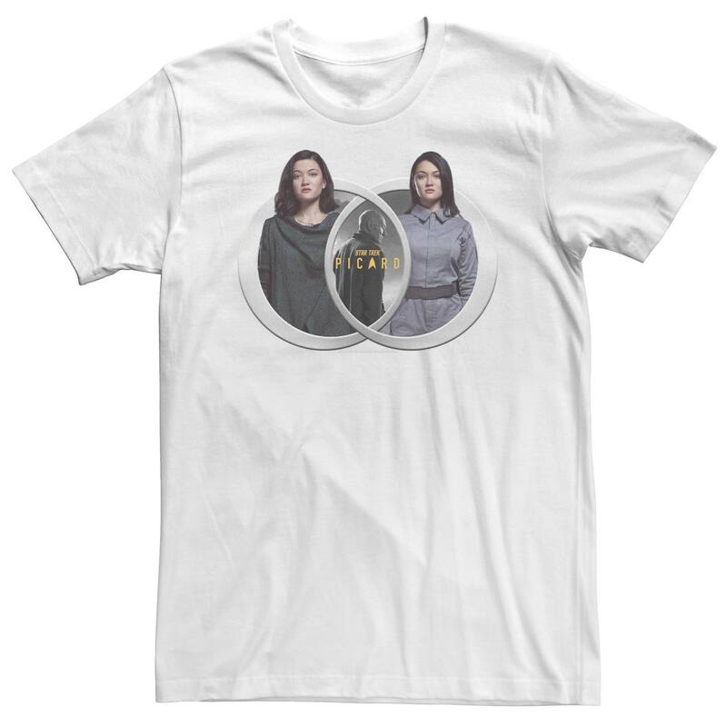 【送料無料】 ライセンス キャラクター メンズ Tシャツ トップス Big & Tall Star Trek: Picard Dahj & Soji Asha Portrait Tee White