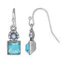 【送料無料】 1928 レディース ピアス・イヤリング アクセサリー 1928 Silver Tone Aurora Borealis Flower & Aqua Crystal Earrings Blue