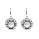 【送料無料】 1928 レディース ピアス・イヤリング アクセサリー 1928 Silver Tone Round Crystal White Simulated Pearl Drop Earrings White(4)