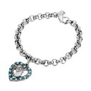 【送料無料】 1928 レディース ブレスレット・バングル・アンクレット アクセサリー 1928 Silver Tone Aqua Crystal Horse Head Heart Bracelet Blue