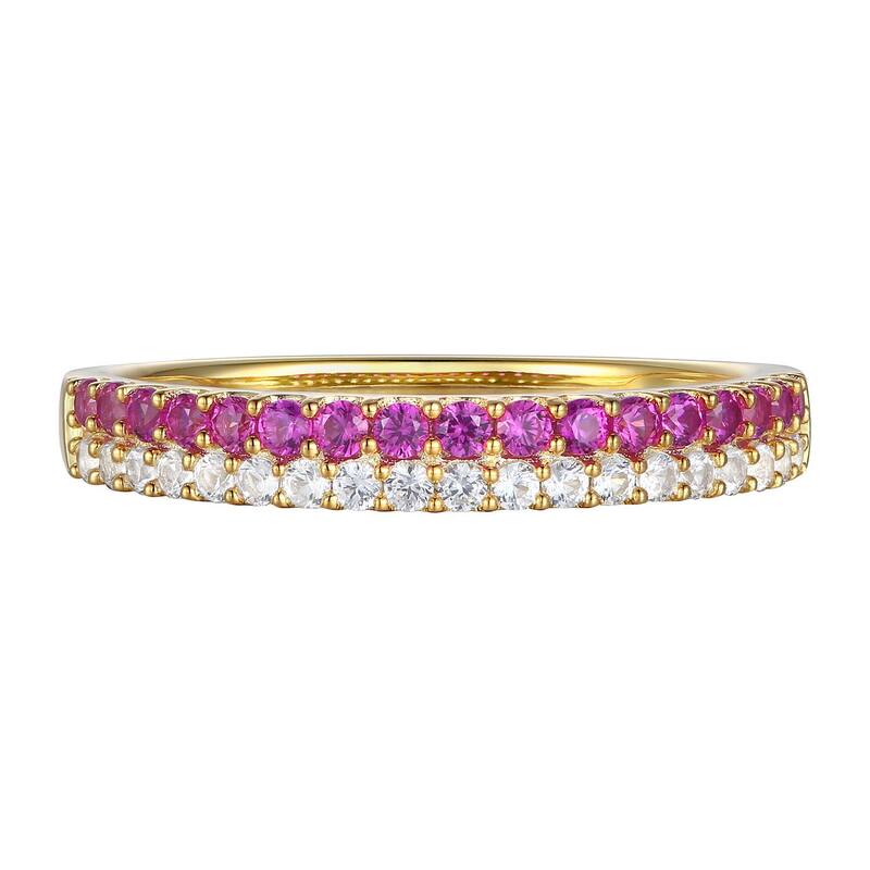 【送料無料】 アンブランデッド レディース リング アクセサリー 14k Gold Over Silver Lab-Created Ruby & White Sapphire Ring Gold Tone