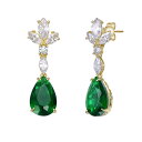 【送料無料】 アンブランデッド レディース ピアス・イヤリング アクセサリー Gold Tone Cubic Zirconia Cluster Dangle Earrings Green