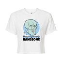 【送料無料】 ライセンス キャラクター レディース Tシャツ トップス Juniors' SpongeBob SquarePants Unapologetically Handsome Cropped Tee White(4)