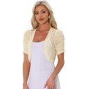 【送料無料】 アレグラ ケー レディース ニット・セーター アウター Casual Short Sleeve Mesh Sheer Shrug For Wome...