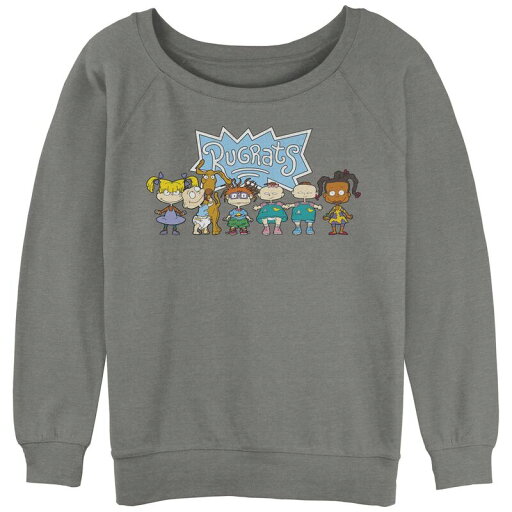 【送料無料】 ニコロデオン レディース Tシャツ トップス Juniors' Rugrats Group Portrait Slouchy Terry Graphic Pullover Gray Heather 【送料無料】 ニコロデオン レディース Tシャツ トップス Juniors' Rugrats Group Portrait Slouchy Terry Graphic Pullover Gray Heather