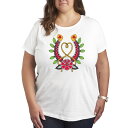 【送料無料】 アンブランデッド レディース Tシャツ トップス Plus Size Goth Western Horseshoe Graphic Tee White