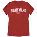 【送料無料】 スター ウォーズ レディース Tシャツ トップス Juniors' Star Wars Est. 1977 Graphic Tee Red