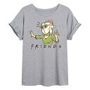 【送料無料】 ライセンス キャラクター レディース Tシャツ トップス Juniors' Friends Turkey Head Flowy Tee Heather Gray