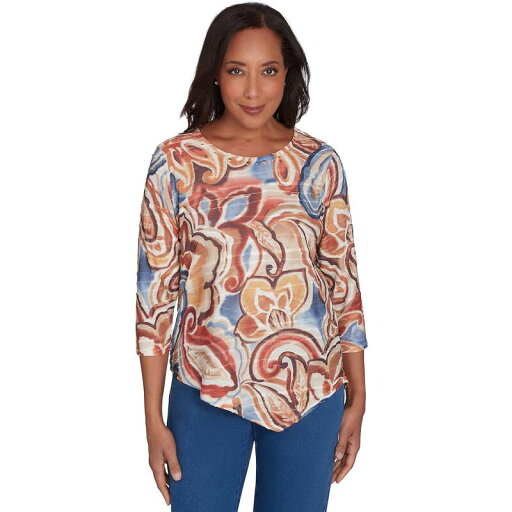 【送料無料】 アルフレッド ダナー レディース Tシャツ トップス Women's Alfred Dunner Watercolor Paisley Crewneck Top Neutral Multi 【送料無料】 アルフレッド ダナー レディース Tシャツ トップス Women's Alfred Dunner Watercolor Paisley Crewneck Top Neutral Multi