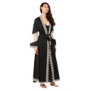 【送料無料】 メモイ レディース ナイトウェア アンダーウェア Women's Lace Trimmed Robe Black