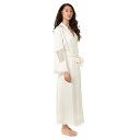 【送料無料】 メモイ レディース ナイトウェア アンダーウェア Women's Lace Trimmed Robe Pearl