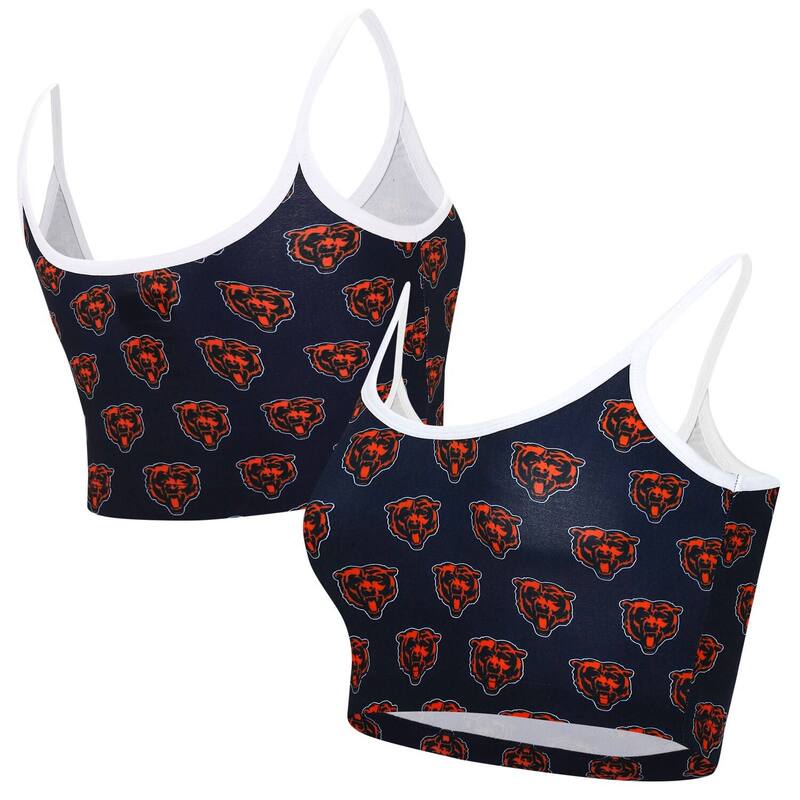 楽天ReVida 楽天市場店【送料無料】 アンブランデッド レディース ブラジャー アンダーウェア Women's Concepts Sport Navy Chicago Bears Gauge Lounge Bralette Brs Navy
