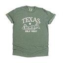 【送料無料】 Simply Sage Market レディース Tシャツ トップス Embroidered Texas Wild West Garment Dyed Tees Moss(4)