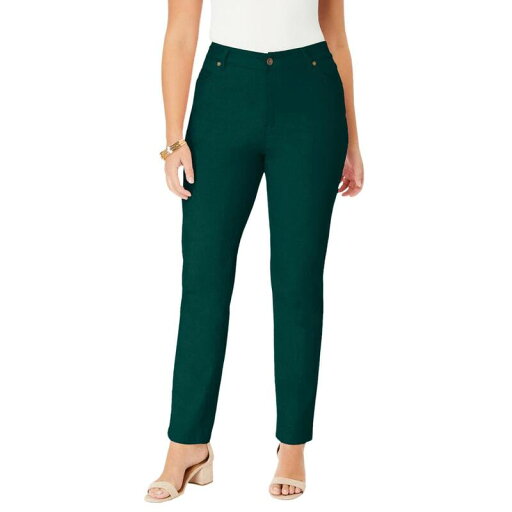 【送料無料】 ロアマンズ レディース デニムパンツ ボトムス Roaman's Women's Plus Size Petite Invisible Stretch Iconic Straight-leg Jean Emerald Green 【送料無料】 ロアマンズ レディース デニムパンツ ボトムス Roaman's Women's Plus Size Petite Invisible Stretch Iconic Straight-leg Jean Emerald Green