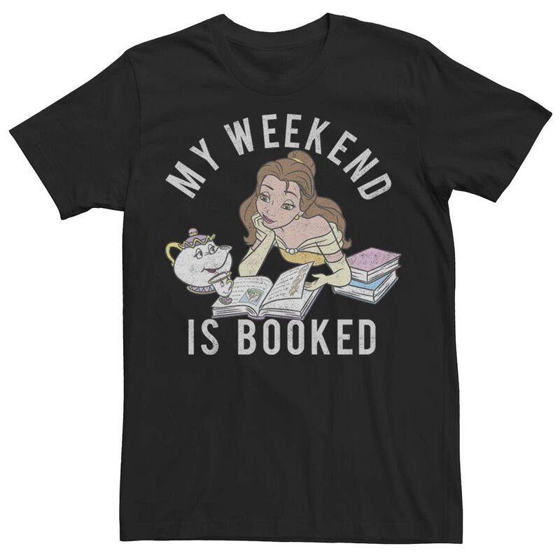 【送料無料】 ディズニー メンズ Tシャツ トップス Disney's Beauty And The Beast Belle Men's "My Weekend Is Booked" Graphic Tee Black