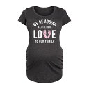 【送料無料】 ライセンス キャラクター レディース Tシャツ トップス Maternity Adding More Love To Our Family Graphic Tee Heather Charcoal