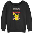 【送料無料】 ライセンス キャラクター レディース Tシャツ トップス Juniors' Pokemon Get Ready To Battle Pikachu Slouchy Terry Pullover Black
