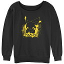 【送料無料】 ライセンス キャラクター レディース Tシャツ トップス Juniors' Pokemon Pikachu Graffiti Running Slouchy Terry Pullover Black